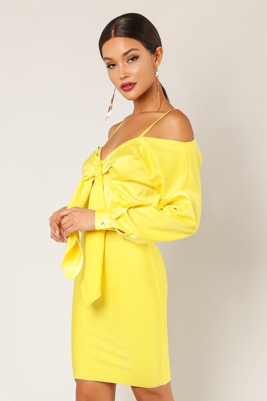 2Fer Dress With Front Tie - TRESLUSH