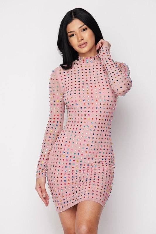 A TOUCH OF GLAMOUR DRESS - MAUVE - TRESLUSH