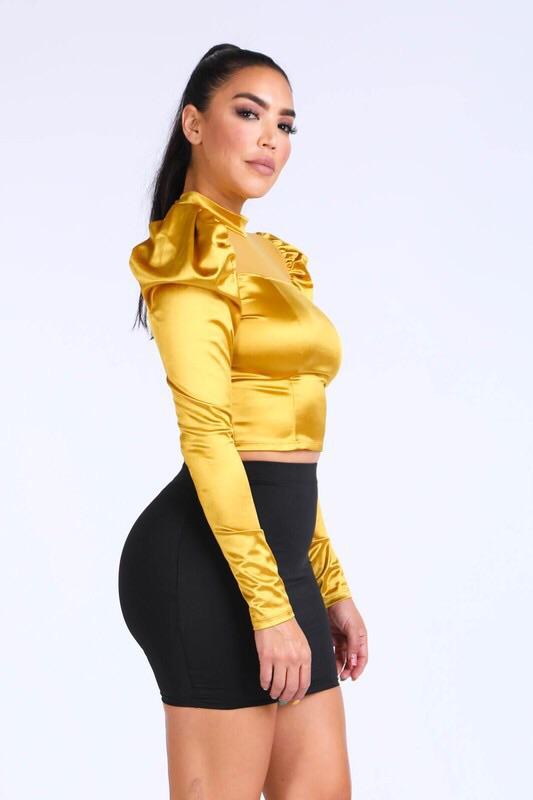 ABSOLUTE SATIN TOP - MUSTARD - TRESLUSH