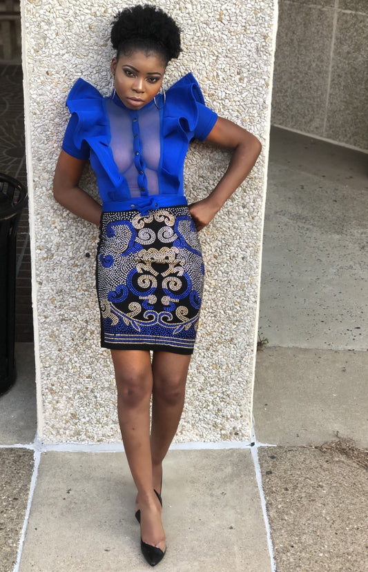 CLARION BEADED MINI SKIRT - TRESLUSH