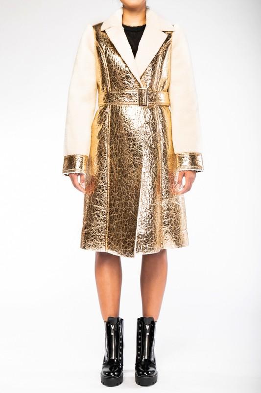 Heavy Sherpa Faux Fleece Metallic Jacket - TRESLUSH