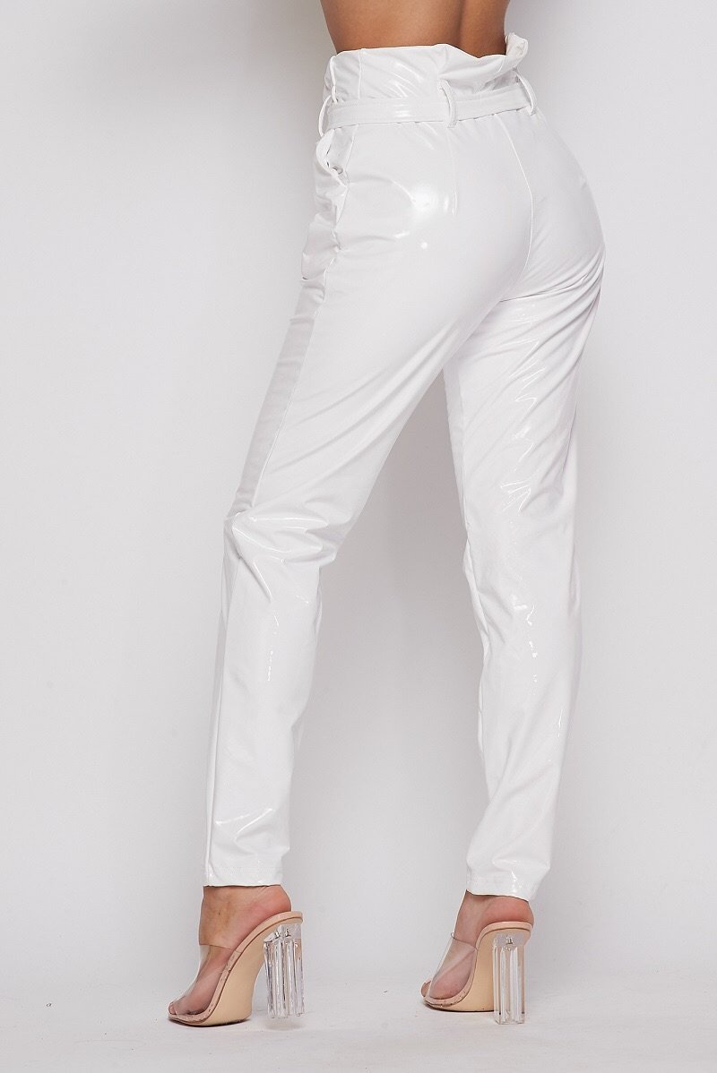 CHANDELLE PVC PANT - WHITE - TRESLUSH