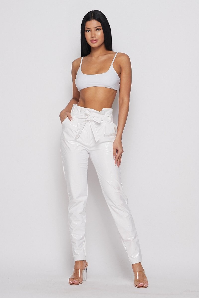 CHANDELLE PVC PANT - WHITE - TRESLUSH