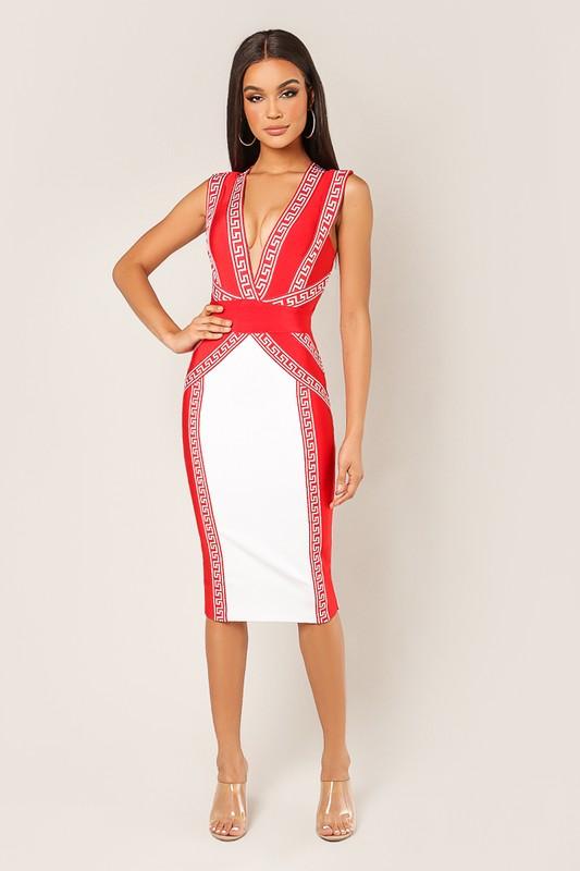 CLASSY CLUE BANDAGE DRESS - TRESLUSH