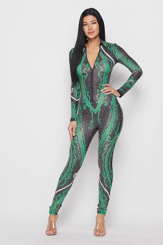 DIAMONDS JUMPSUIT - BLACK - TRESLUSH