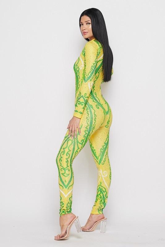 DIAMONDS JUMPSUIT - LEMON - TRESLUSH