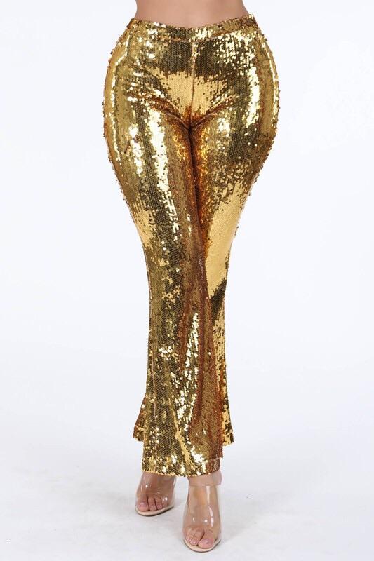 ENCHANTED SEQUINS GOLD PANT - TRESLUSH