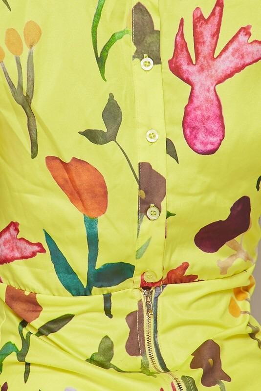 FLAVA FLORAL TOP - YELLOW - TRESLUSH