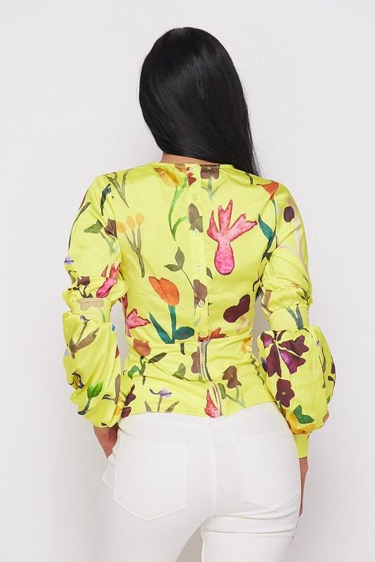 FLAVA FLORAL TOP - YELLOW - TRESLUSH