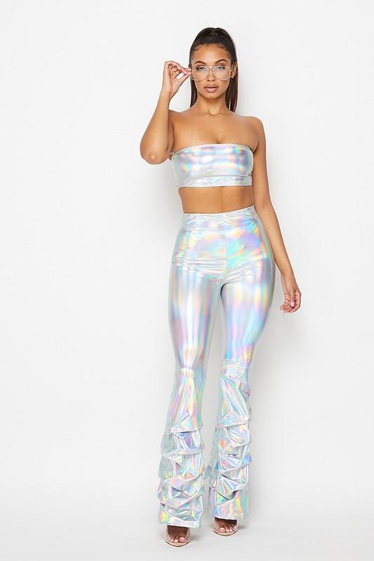 Holographic pleather Pant - TRESLUSH