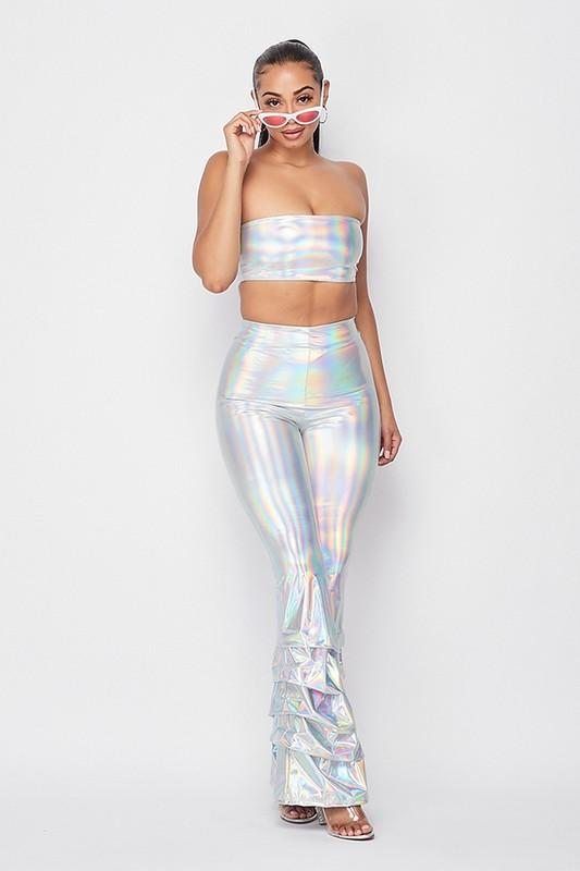 Holographic pleather Pant - TRESLUSH