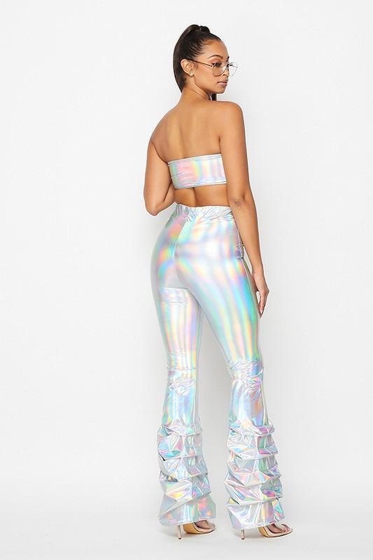 Holographic pleather Pant - TRESLUSH