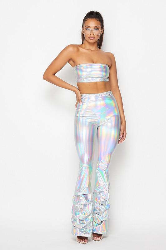 Holographic pleather Pant - TRESLUSH