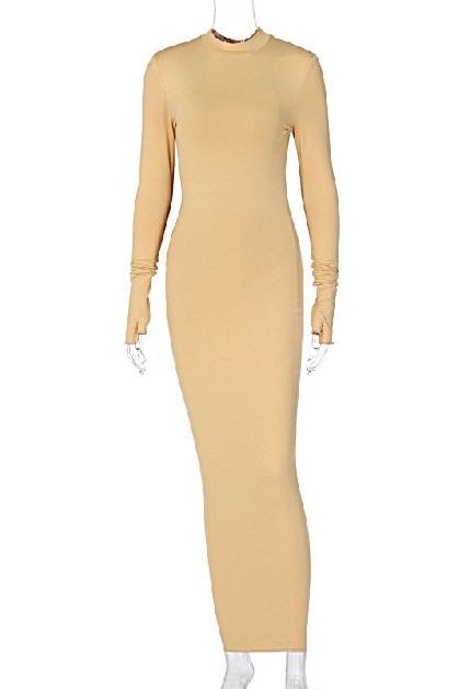 HOUR GLASS DRESS - BROWN - TRESLUSH