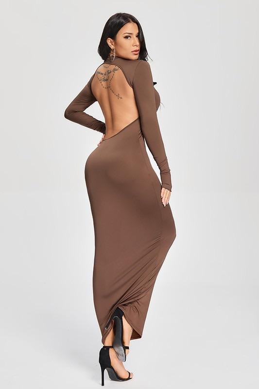 HOUR GLASS DRESS - KHAKI - TRESLUSH