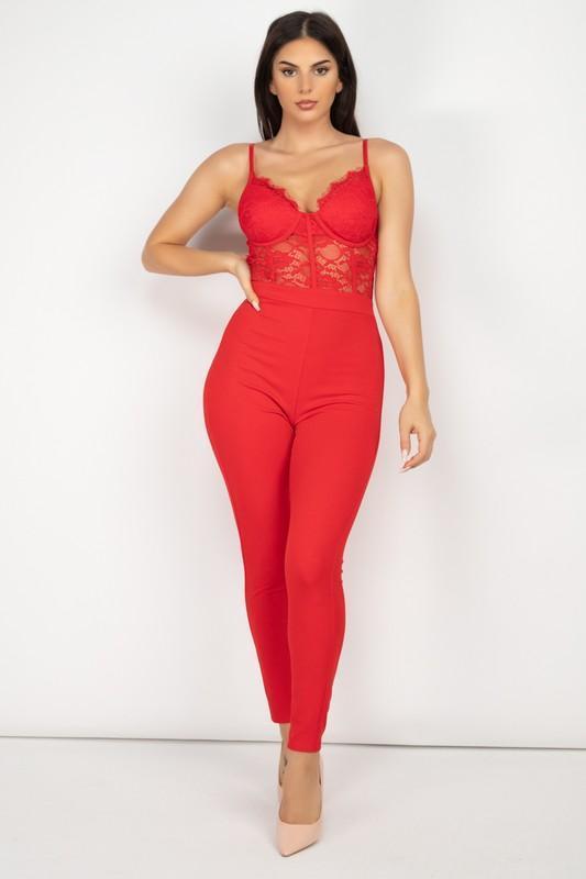 Lace Front Jumpsuit - TRESLUSH