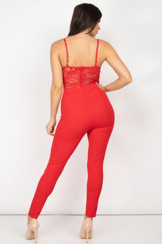 Lace Front Jumpsuit - TRESLUSH