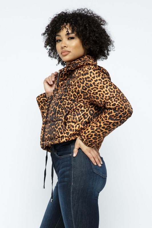 LEOPARD PUFFY JACKET - TRESLUSH