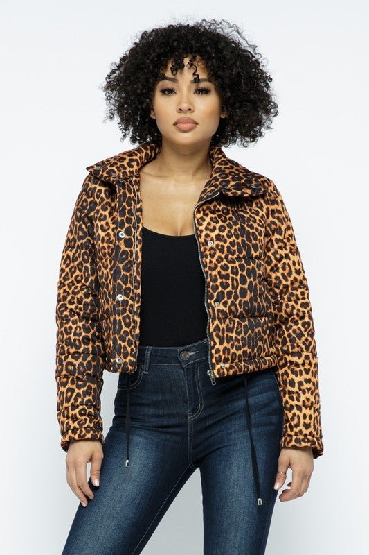 LEOPARD PUFFY JACKET - TRESLUSH