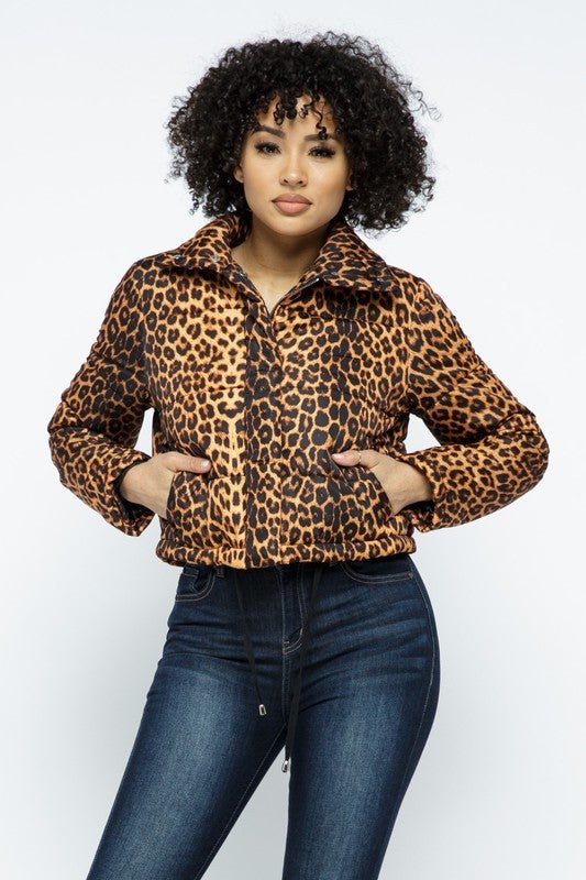 LEOPARD PUFFY JACKET - TRESLUSH