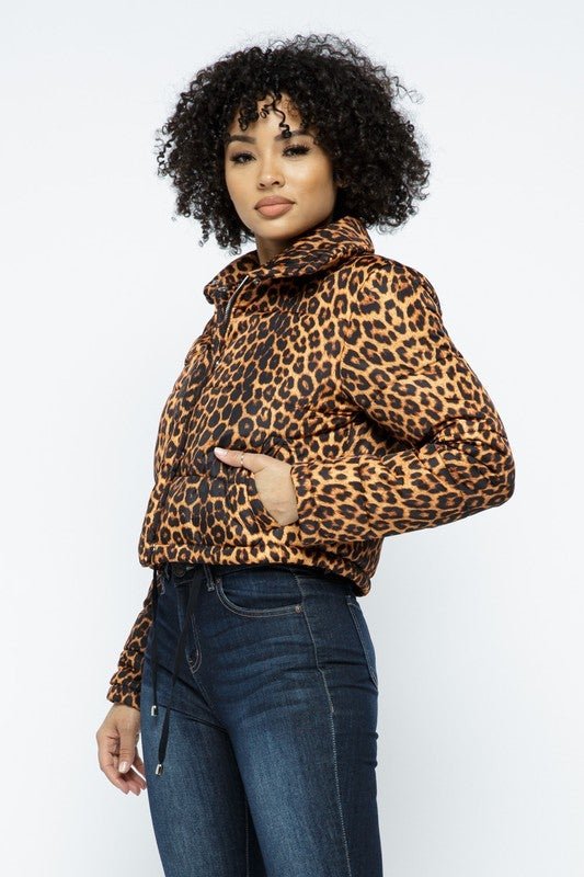 LEOPARD PUFFY JACKET - TRESLUSH