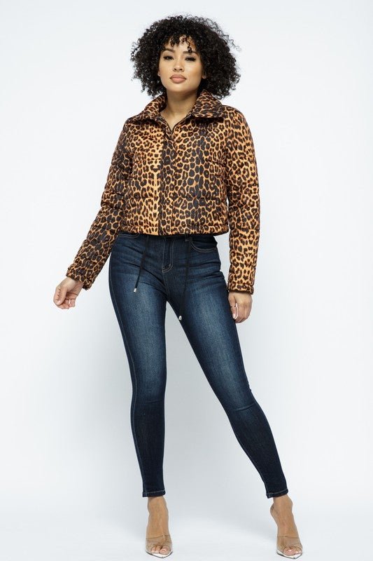 LEOPARD PUFFY JACKET - TRESLUSH