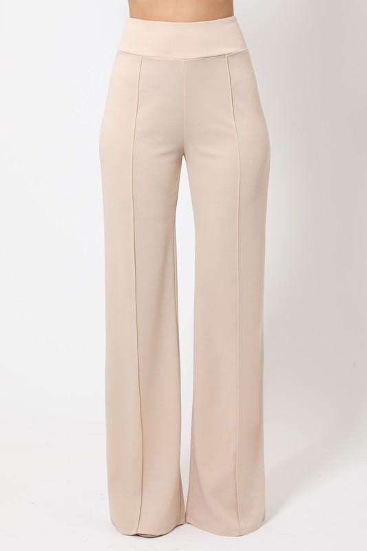 MIMI HIGH WAISTED PANT- BEIGE - TRESLUSH