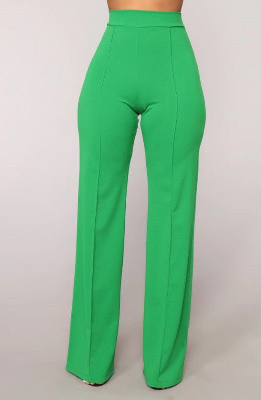 MIMI HIGH WAISTED PANT- Kelly Green - TRESLUSH