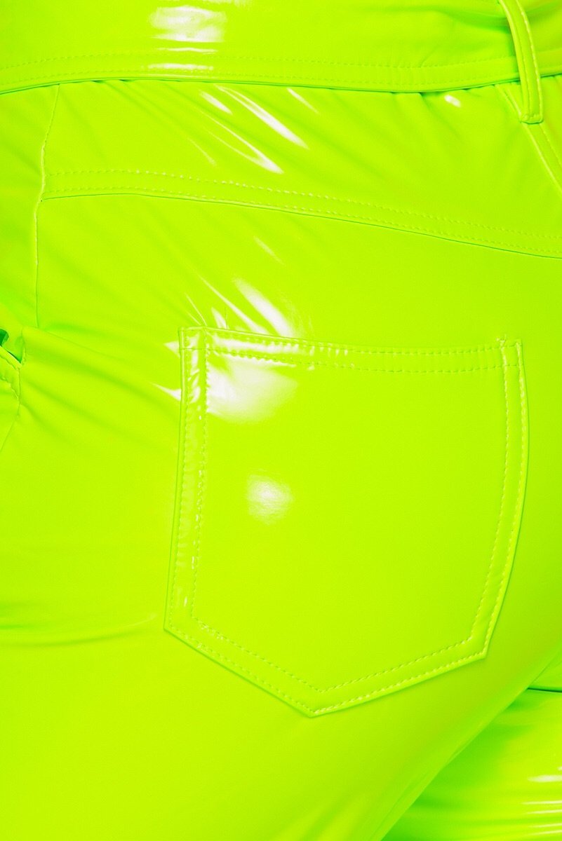 RYANNE PVC PANT - NEON YELLOW - TRESLUSH