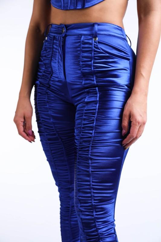 SHIRRING PANTS - BLUE - TRESLUSH