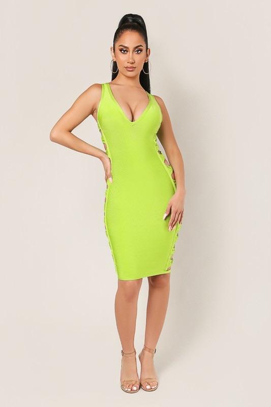 SIDE VIEW BANDAGE DRESS - TRESLUSH