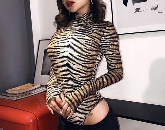 TATI TIGER PRINT BODYSUIT - TRESLUSH