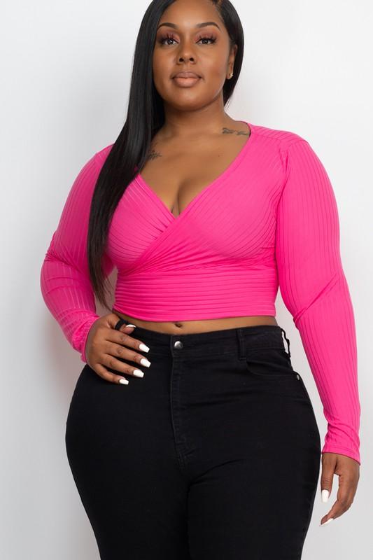 Wrap Front Top - Pink - TRESLUSH